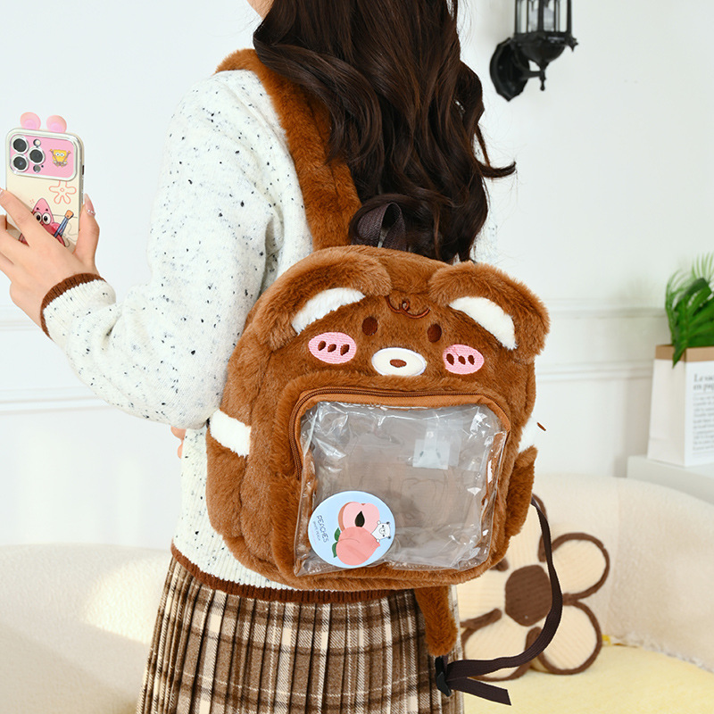 New cartoon children's backpacks, cute bear backpacks, trendy kindergarten backpacks for boys and girls Specification drawing