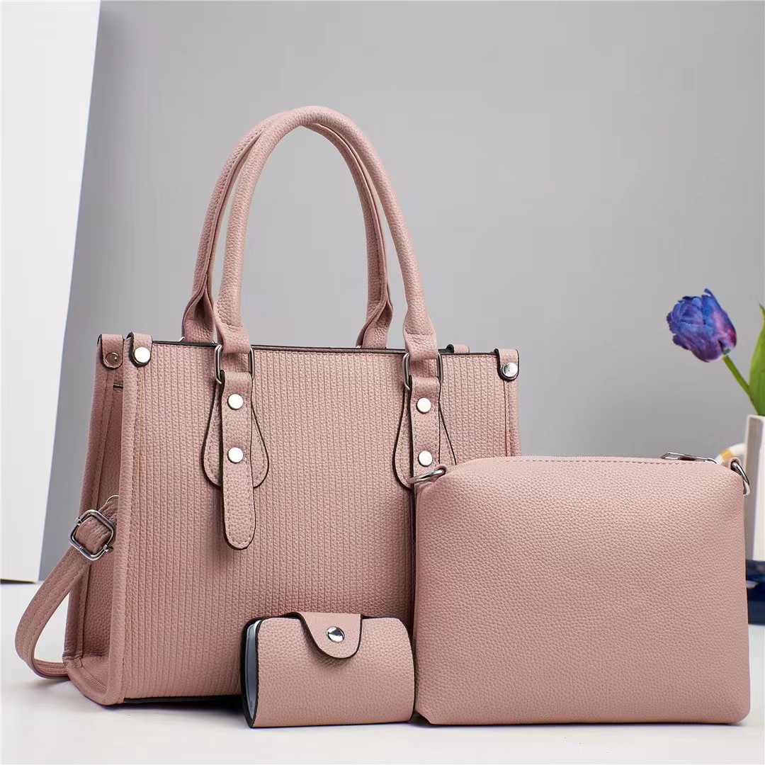 New three-piece cross-border trade women's bag set, mother and child bag, hand-held large-capacity single-shoulder crossbody bag, one-piece consignment for women Specification drawing