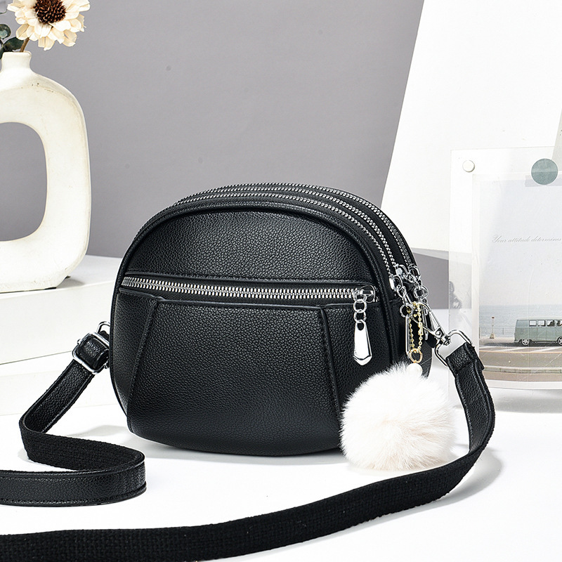 The new cross-border high-quality Little Apple crossbody bag, the popular big eater three-layer mobile phone bag, and the casual and trendy single-shoulder bag for women full figure