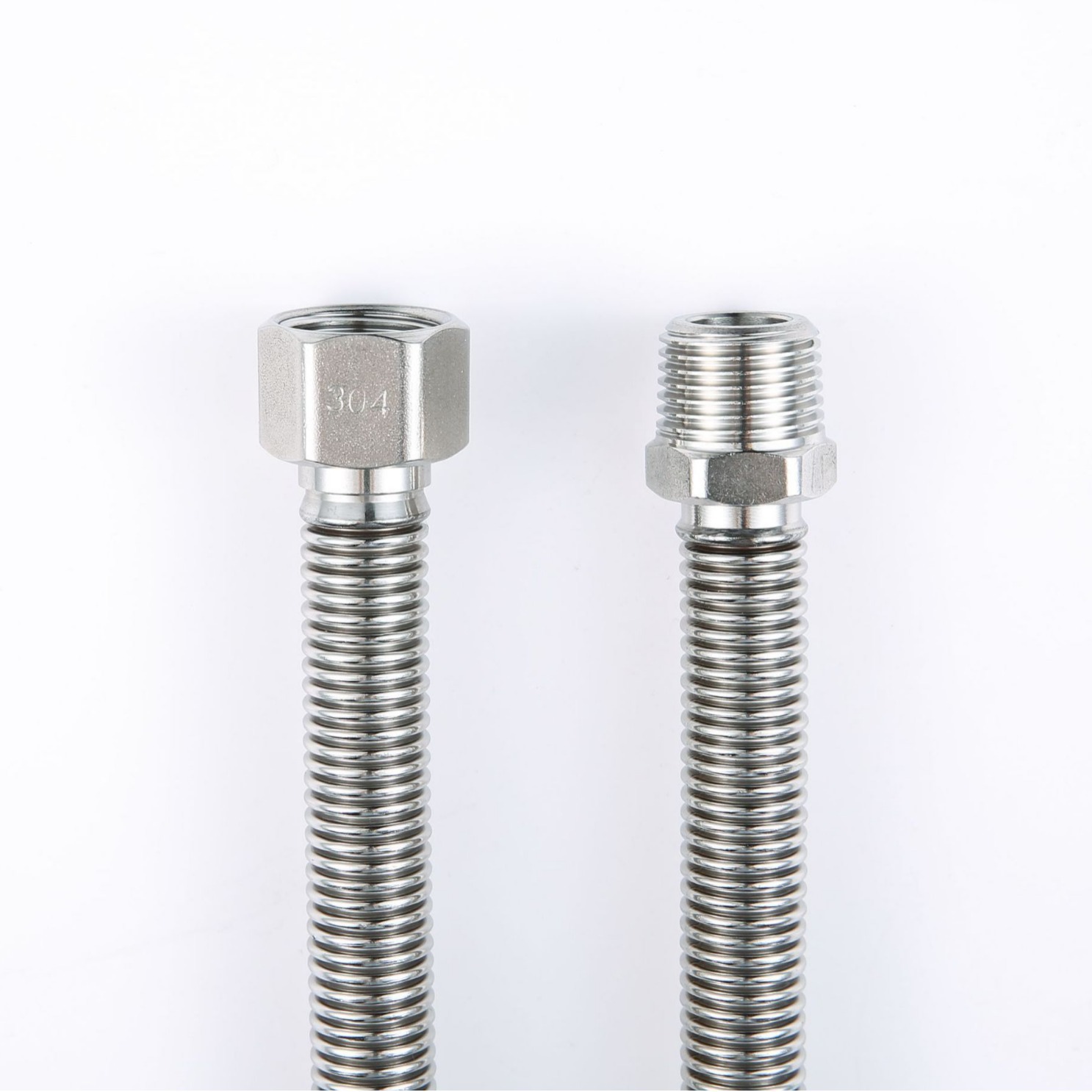 304 stainless steel corrugated pipe thickened 4-inch inner and outer thread water heater inlet and outlet extension pipe explosion-proof metal flexible hose Item Picture