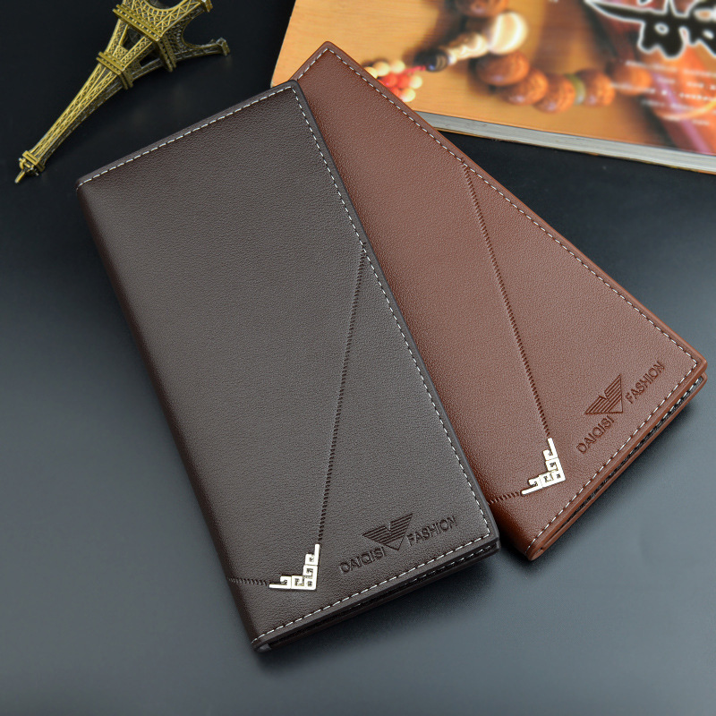 New men's wallet, long wallet, soft leather, fashionable, large capacity, multi-slot, thin wallet, suit bag Specification drawing