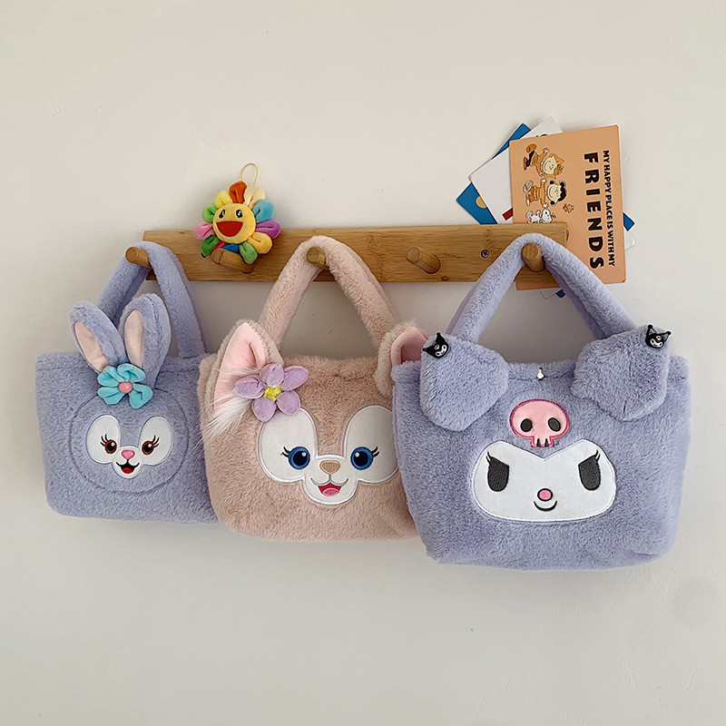 Wholesale of new Japanese plush toy bags, cartoon girl shoulder bags and large-capacity makeup handbags for autumn and winter from the manufacturer full figure