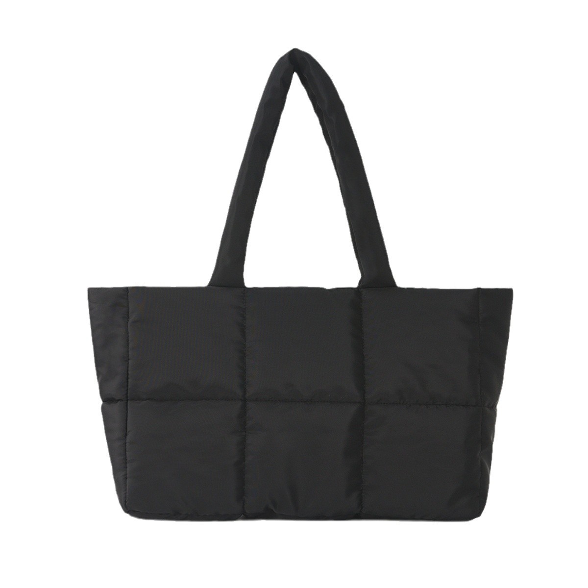 Cross-border best-selling tote bag, high-end and large-capacity fashionable cotton-padded jacket bag, 2024 autumn/winter commuting single-shoulder down bag Item Picture
