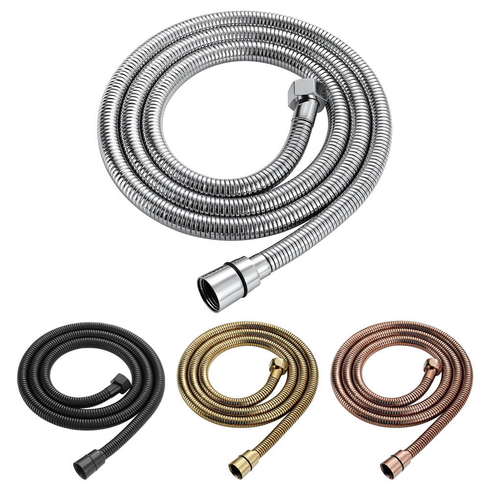 Factory direct sales of shower hoses in various colors, stainless steel hoses, copper double-buckle shower hoses HI23001 full figure