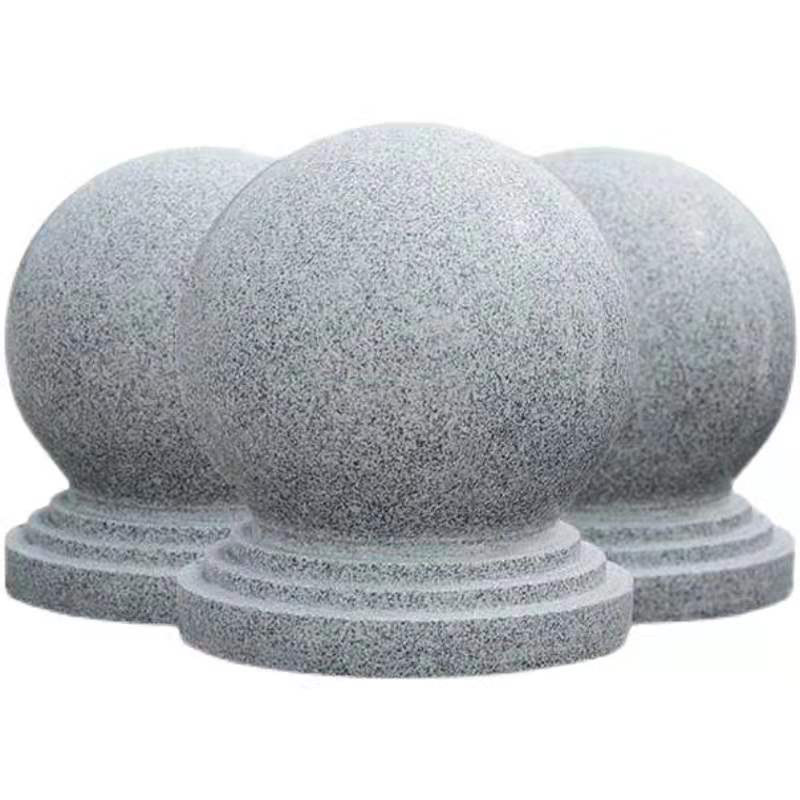 Marble bollards, granite ball roadblocks, white sesame bollards, square, park and school stone piers for blocking vehicles Item Picture