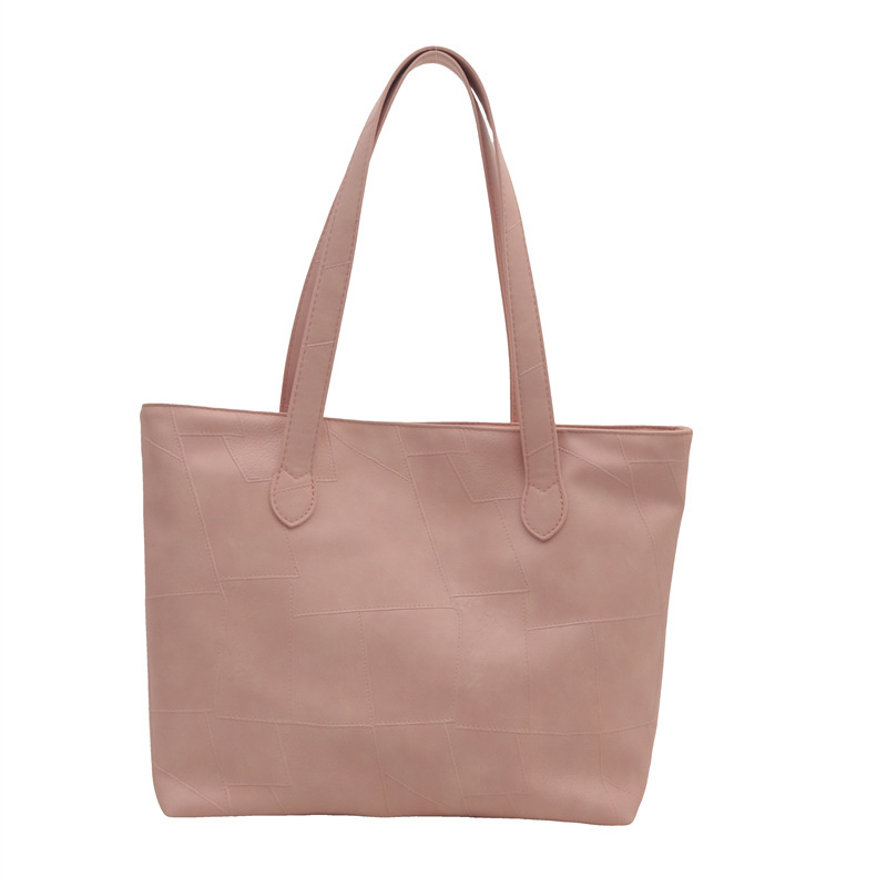 2024 New women's bags: large-capacity tote bag, retro-style single-shoulder crossbody bag, solid-color soft leather commuter bag Item Picture