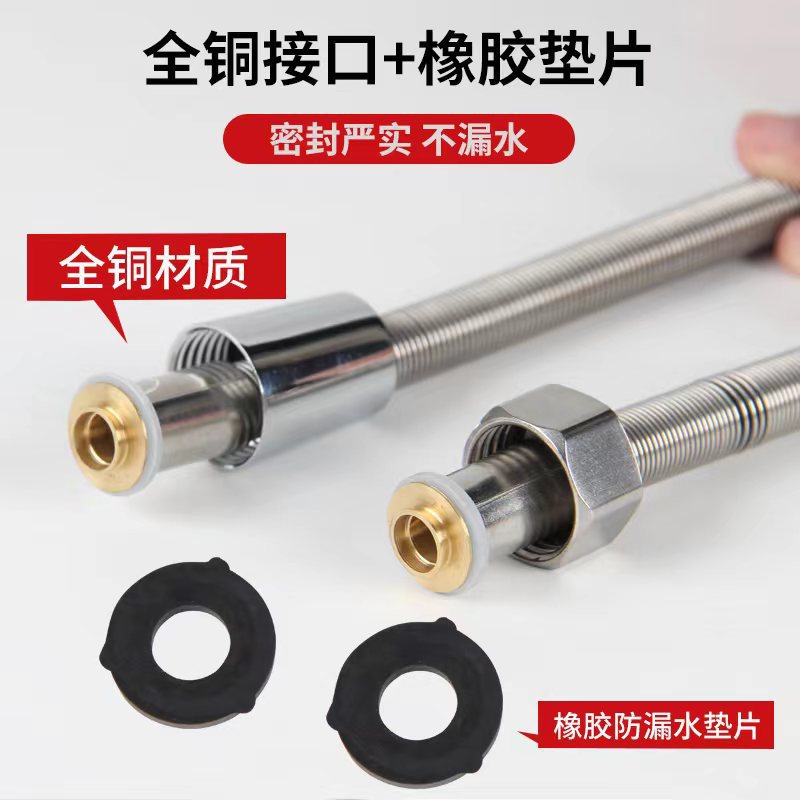 Wholesale 1-5 meters stainless steel explosion-proof shower hose, high-temperature resistant all-copper EPDM shower hose, spring tube details Picture