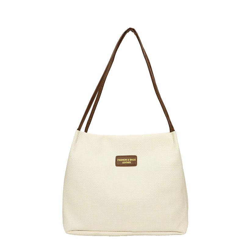 Cross-border color-blocking bag for women 2024 early autumn new style, fashionable texture, trendy and stylish commuter bucket tote bag Item Picture