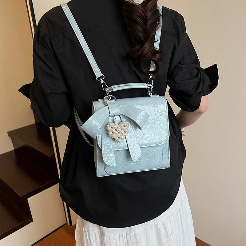 Cross-border Korean-style high-end bow backpack for women, a new trendy, fashionable and niche design single-shoulder bag for summer 2025 details Picture