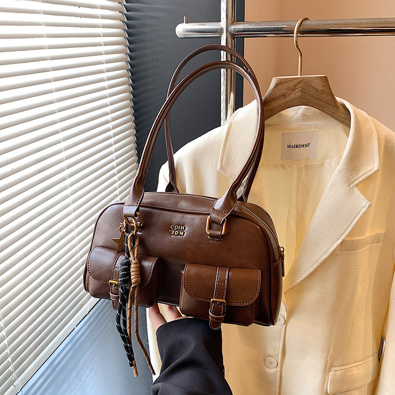 Underarm commuting bag for women, large-capacity 2024 new casual retro single-shoulder handbag, women's pillow bag details Picture