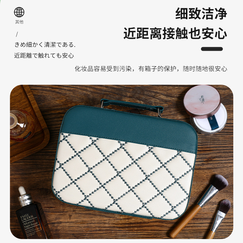 Xiuge Korean version makeup bag, large-capacity storage bag, cosmetics household pu leather portable makeup box manufacturer wholesale details Picture