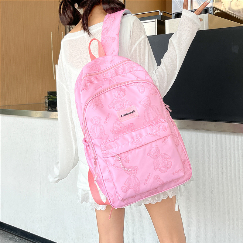 Fashion Backpack 2025 Summer New Style: Versatile and Cute bear crossbody Bag for junior and senior high school students details Picture
