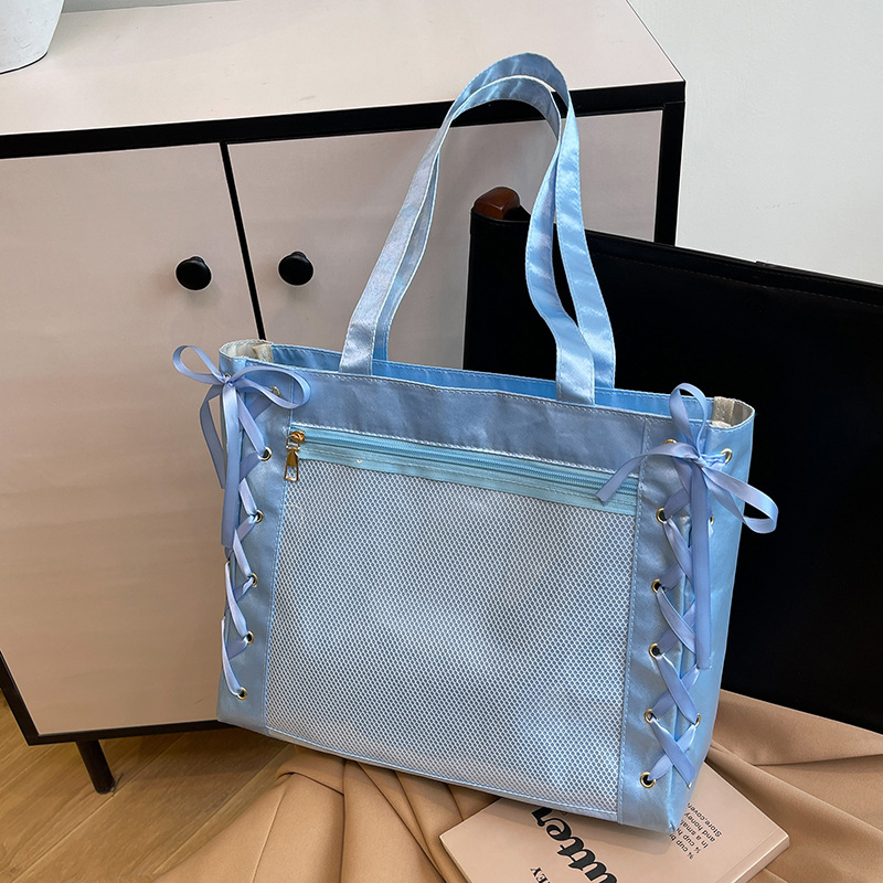 New cross-border tote bag, cute and sweet strap bag, Korean version transparent large-capacity handbag for women full figure