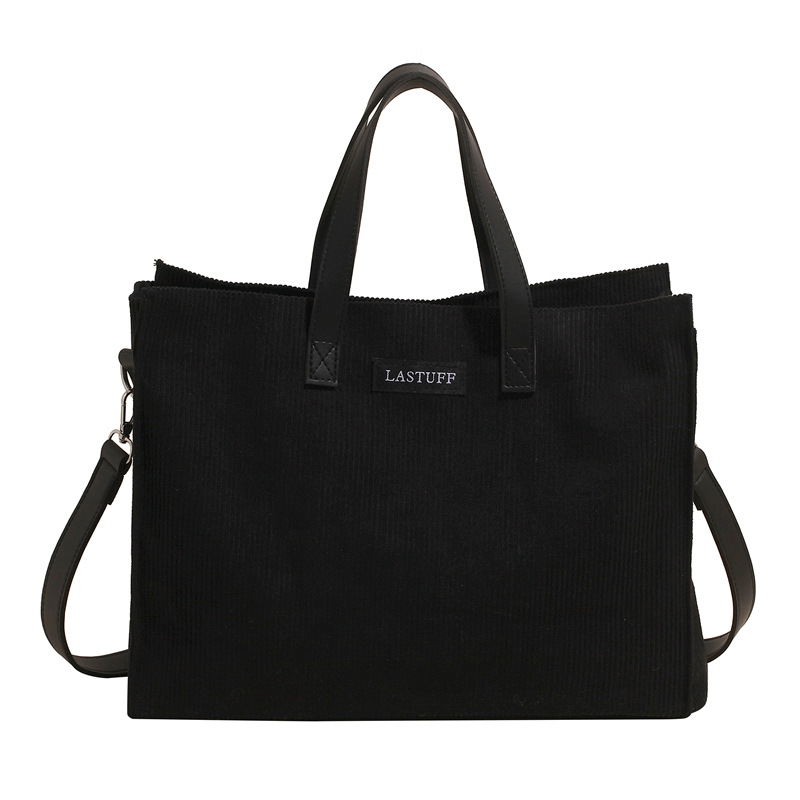 2025 New retro large-capacity corduroy crossbody bag, work commuting tote bag, casual and versatile single-shoulder bag for women Item Picture