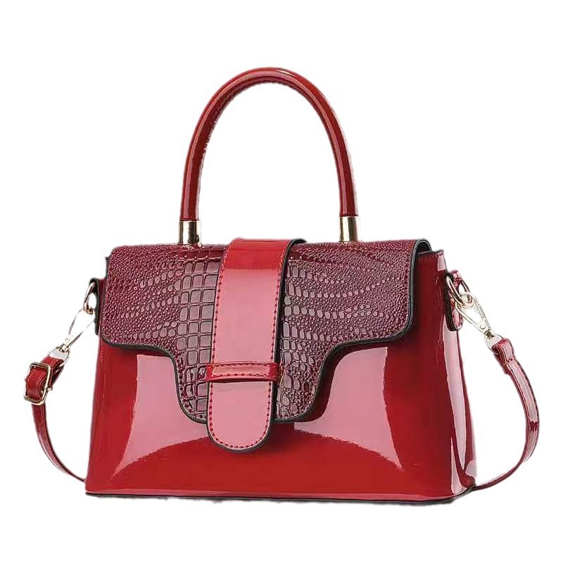 Fashion handbag 2024 new single-shoulder crossbody bag, crocodile pattern cross-border trendy crossbody bag, European and American retro women's bag Item Picture