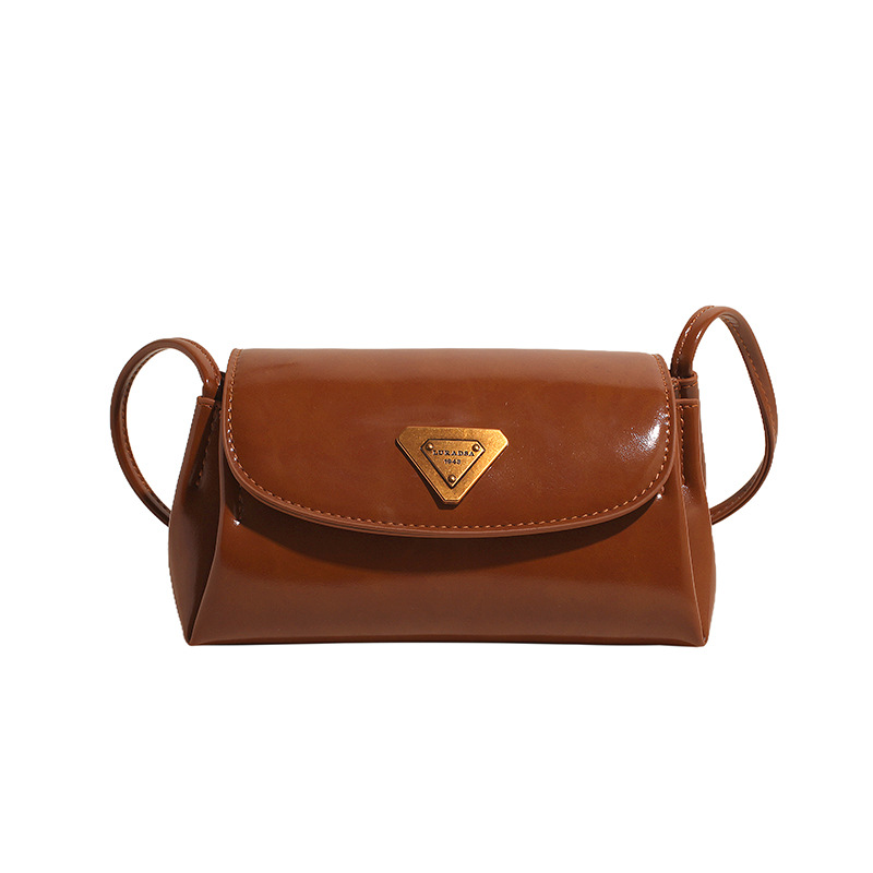 Retro oil-wax leather pillow bag for women, 2024 new style light luxury niche single-shoulder bag, high-end single-shoulder crossbody bag Item Picture