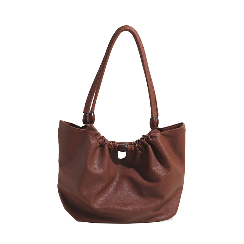 Fashionable pleated large-capacity tote bag for women 2024 new style simple and casual single-shoulder bag for work and commuting women Item Picture