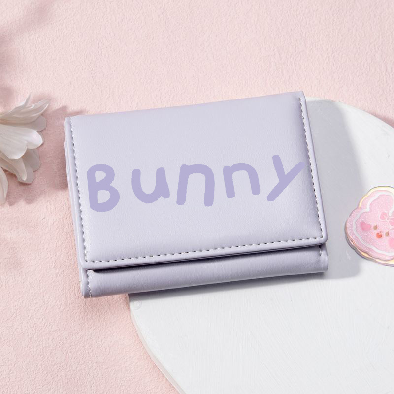 【Bunny Rabbit 】 New cute Ladies' card case, acrylic decorated PU short 30% off coin purse, pink and tender wallet Application Scenario