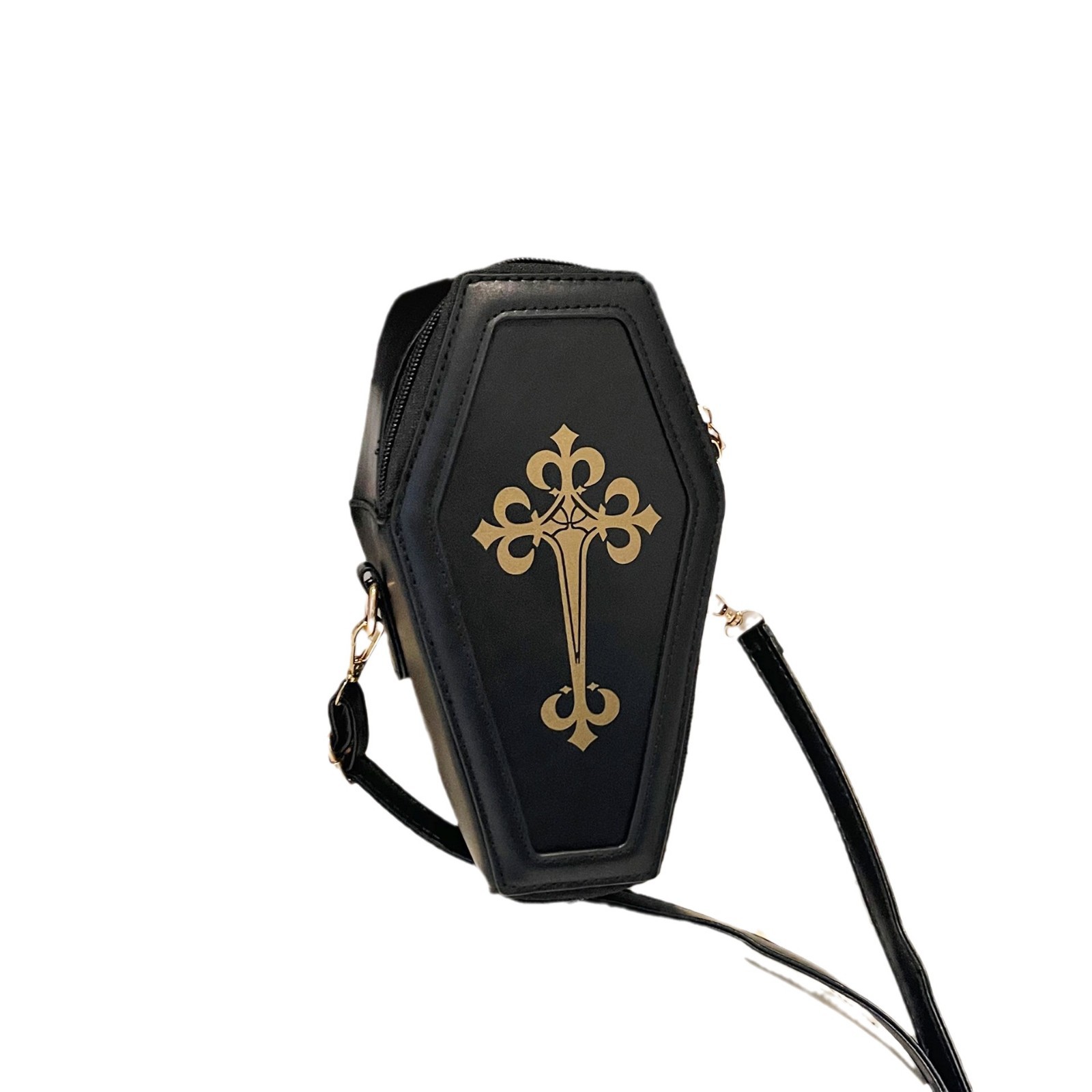Cross-border European and American personalized bag, retro dark style printed cross single-shoulder crossbody bag, Halloween bag Item Picture