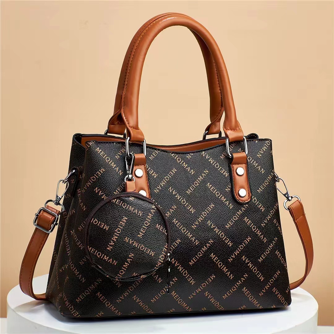 New minimalist printed niche large-capacity cross-border bucket bag, women's handbag, retro light luxury single-shoulder crossbody bag details Picture