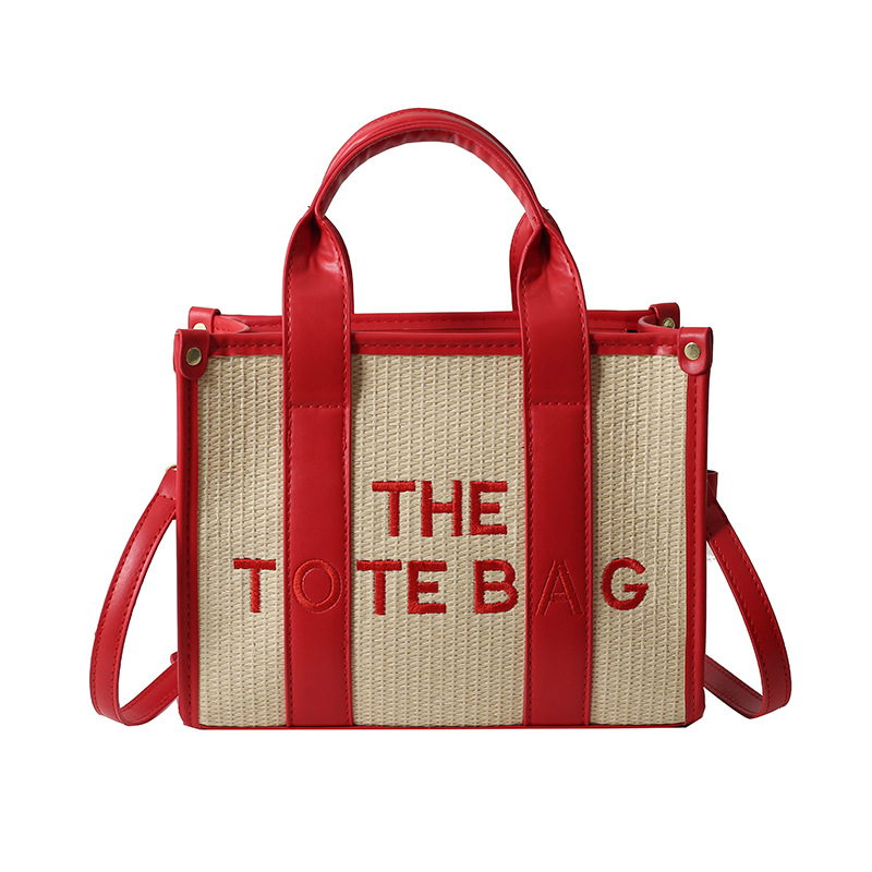 Cross-border 2025 New fashion woven two-line word mother-daughter bag, single-shoulder bag, textured tote bag, commuter crossbody bag Item Picture