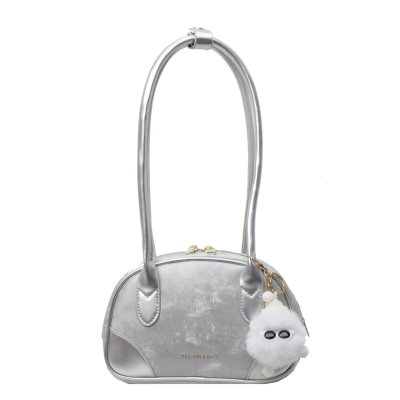 Korean niche design hand-held bowling bag 2024 new style, fashionable and high-end shoulder bag, versatile underarm bag Item Picture