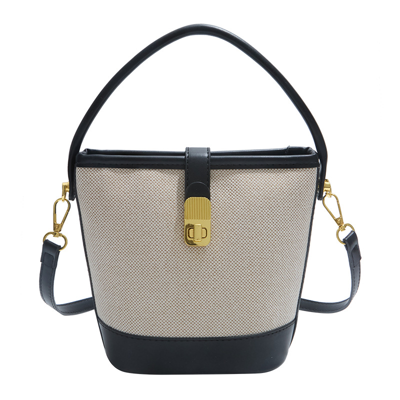 Cross-border niche retro bag for women, 2025 new style, high-end and versatile hand-held bucket bag, single-shoulder crossbody bag Item Picture