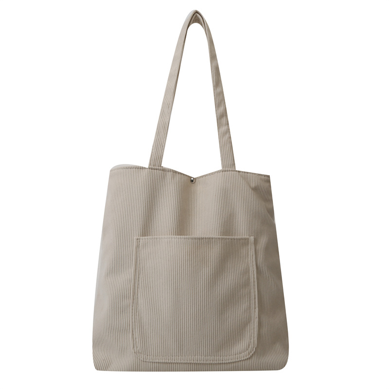 2023 new stylish and elegant design, single-shoulder crossbody, retro and stylish solid color corduroy texture tote bag for women Item Picture