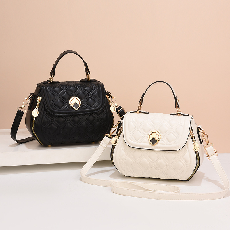 Embossed women's bag, new autumn 2024 trendy diamond-shaped handbag, fashionable and stylish, lockable single-shoulder crossbody bag Specification drawing