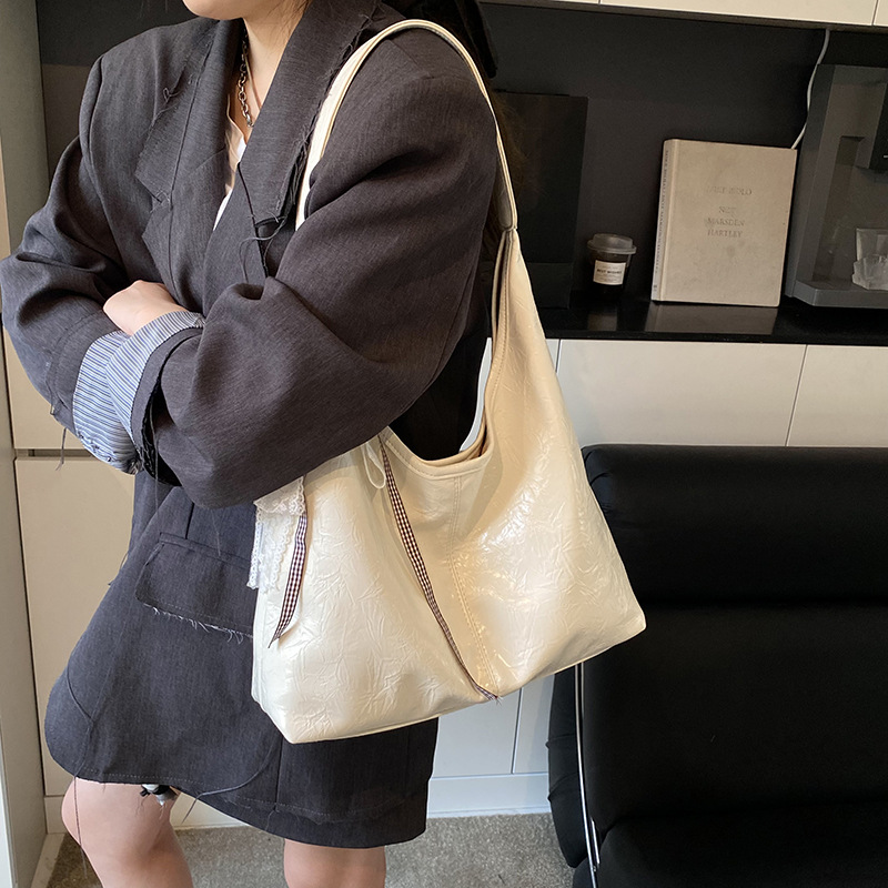 Soft leather large-capacity tote bag for women 2025 new cross-border Korean-style fashionable single-shoulder underarm bag Specification drawing