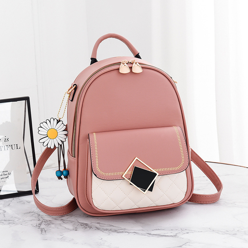 ins 2022 New Korean-style fashionable and trendy backpacks, women's small bags, women's backpacks, leather schoolbags Specification drawing