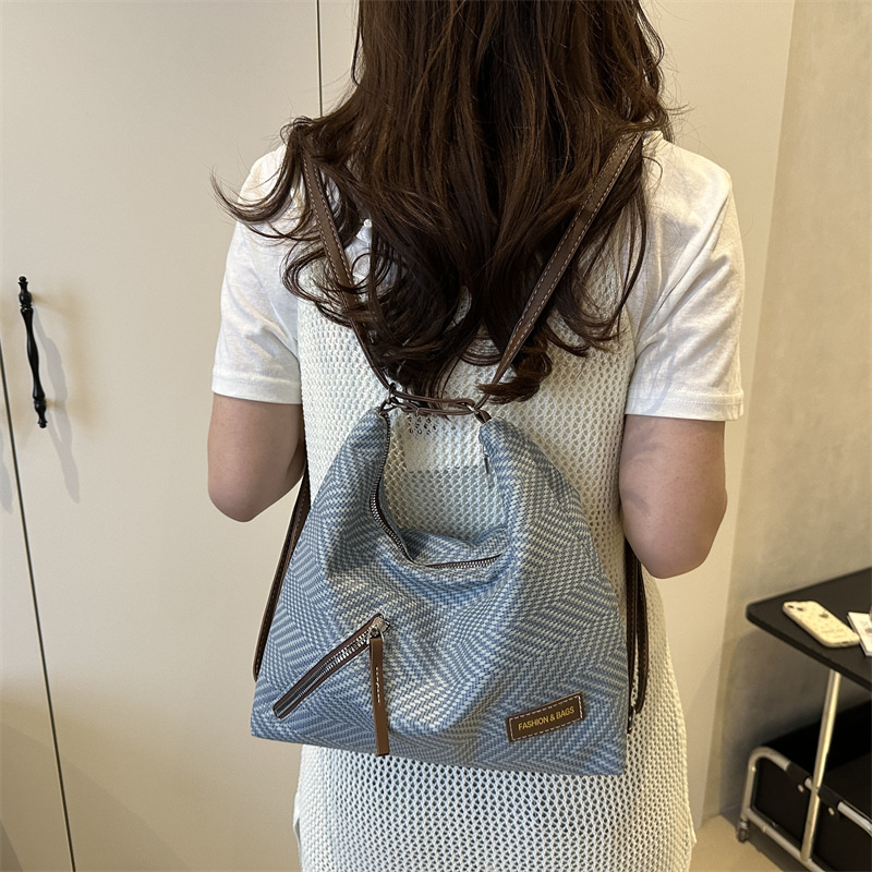 Spring 2025 new style: fresh and sweet, with a sense of weaving and straw weaving, trendy women's bag, single-shoulder bag, crossbody bag Specification drawing