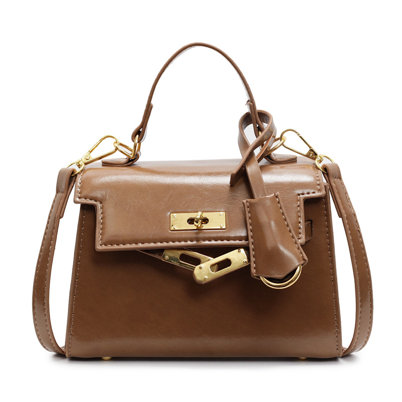 High-end small bag 2025 new style, women's casual and versatile retro crossbody bag, small square bag, hand-held Kelly bag Item Picture