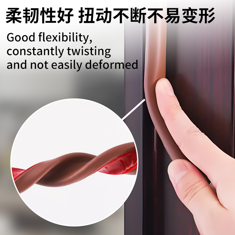 Self-adhesive silicone rubber door gap sealing strips, anti-theft door entrance sealing strips, door and window sound insulation strips, windproof and silent sealing strips details Picture