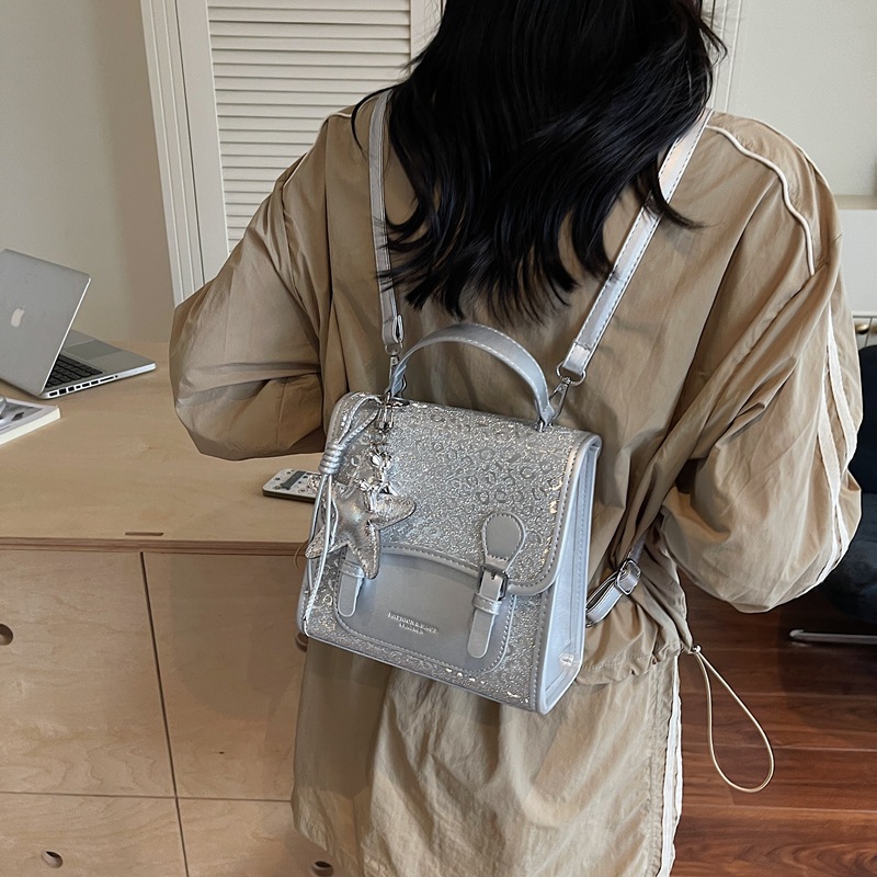 College-style backpack for women, 2025 new fashionable color-blocking handbag, summer quality outdoor small backpack for women details Picture