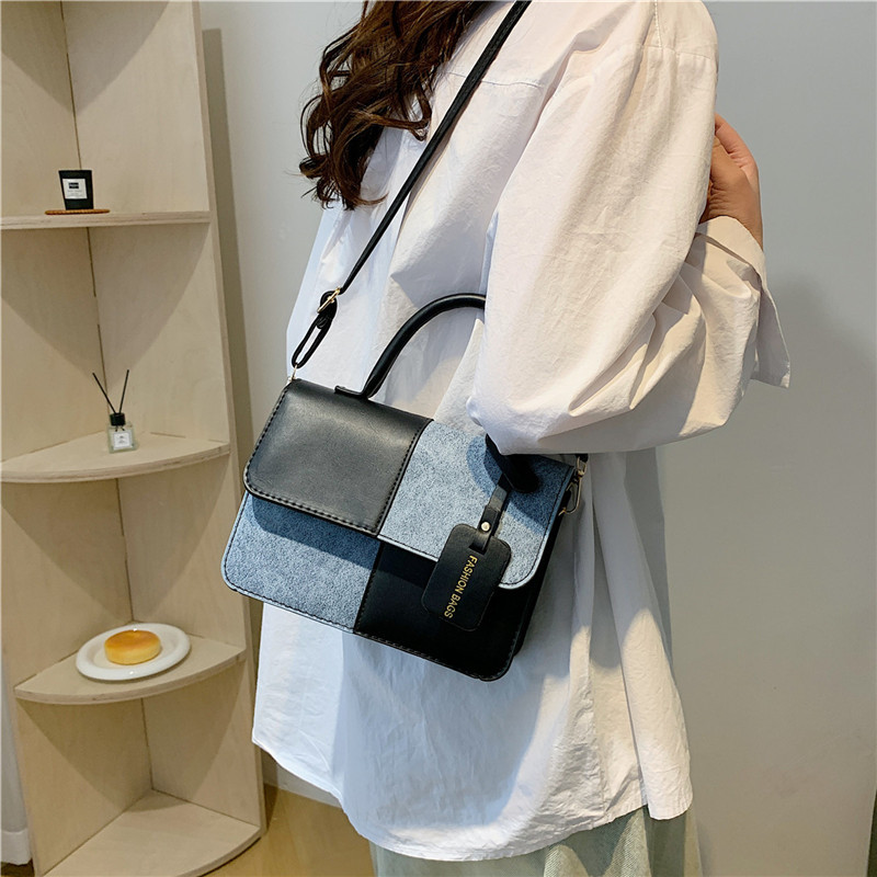 A niche design, color-blocking small square bag for women, a new 2023 style, simple and elegant crossbody bag, a fashionable single-shoulder bag Specification drawing