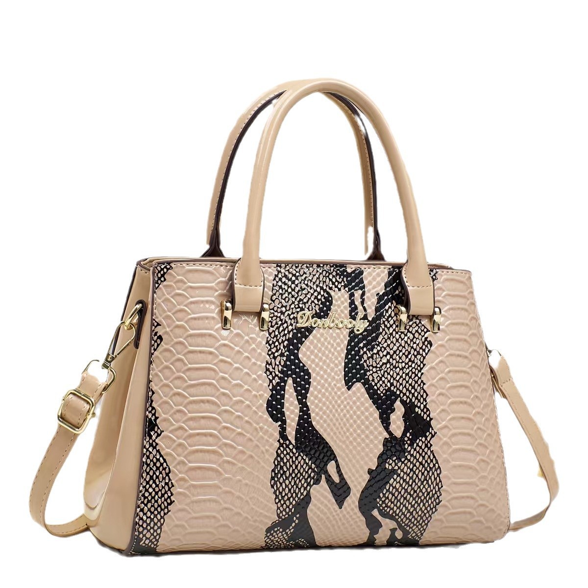 The new crossbody bag with a high appearance level, featuring snake pattern and contrasting colors, is a multi-layered fashionable large-capacity single-shoulder bag that is versatile for cross-border use Item Picture