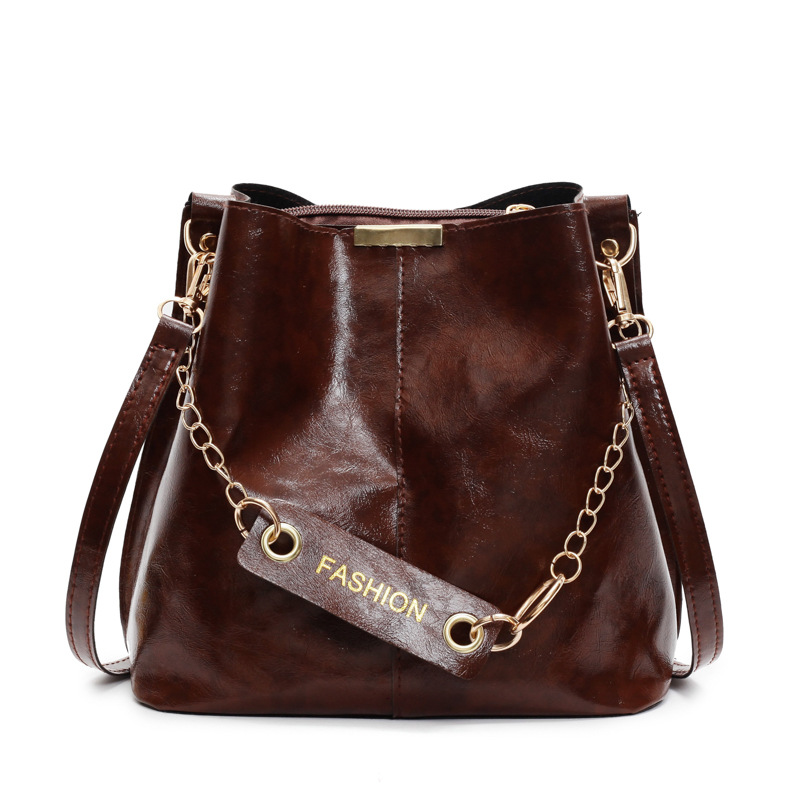 Multi-layered texture bucket bag, retro bag for women, 2025 new style, trendy, versatile and simple single-shoulder crossbody bag Item Picture
