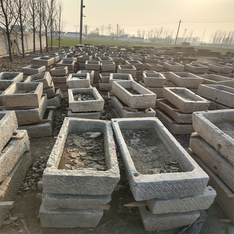 Stone troughs, bluestone flower troughs, old troughs, old bluestone circulating water stone tools, stone troughs for farming, stone basins, pig assemblies, and fish farming Specification drawing