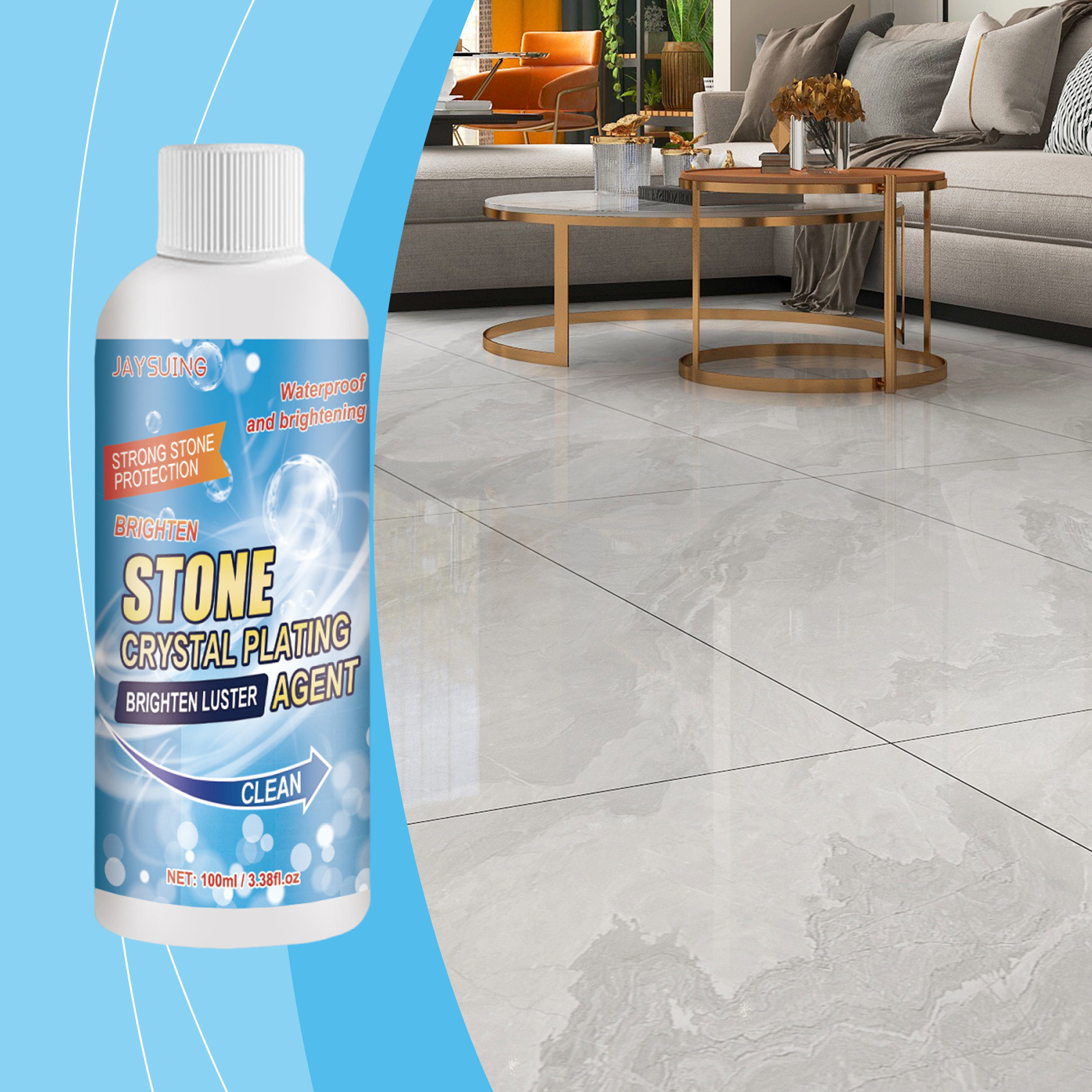 Youdaoplaceholder0 stone crystal coating agent, kitchen tile countertop polishing, scratch maintenance, cleaning, stain brightener full figure