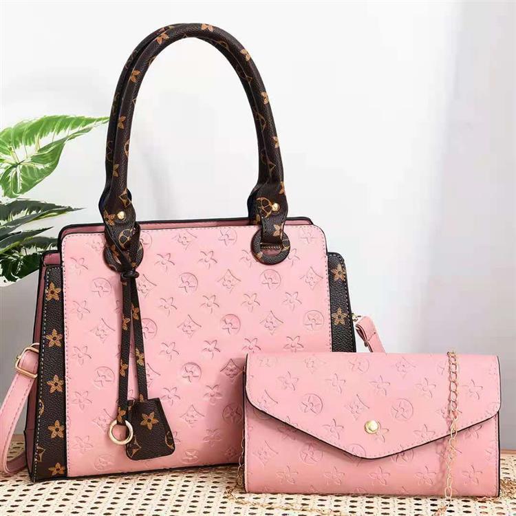 Cross-border foreign trade Women's Bag 2022 Embossed color-blocking pattern mother-and-child bag, single-shoulder crossbody bag, hand-carry color-matched bag, Mom bag consignment details Picture