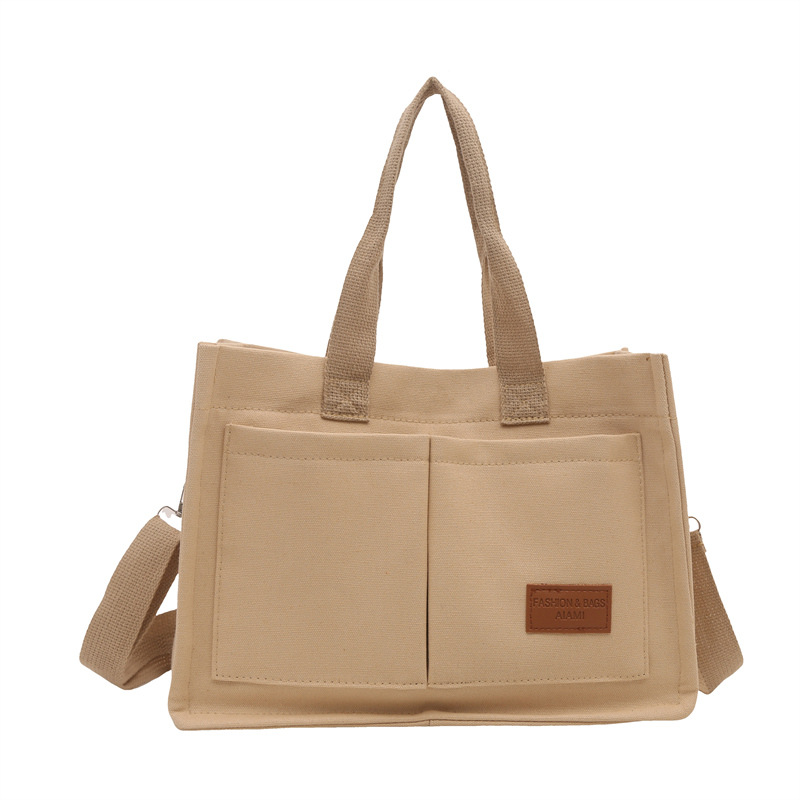 Canvas bag, women's tote bag, large-capacity autumn crossbody bag, 2024 new versatile ins hand-held commuter bag Item Picture