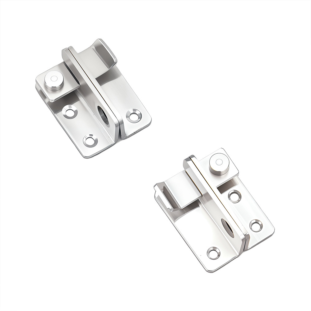 Stainless steel thickened lock buckle cabinet and wardrobe left and right snap pins, bathroom safety anti-theft door bolts with lock latch Item Picture