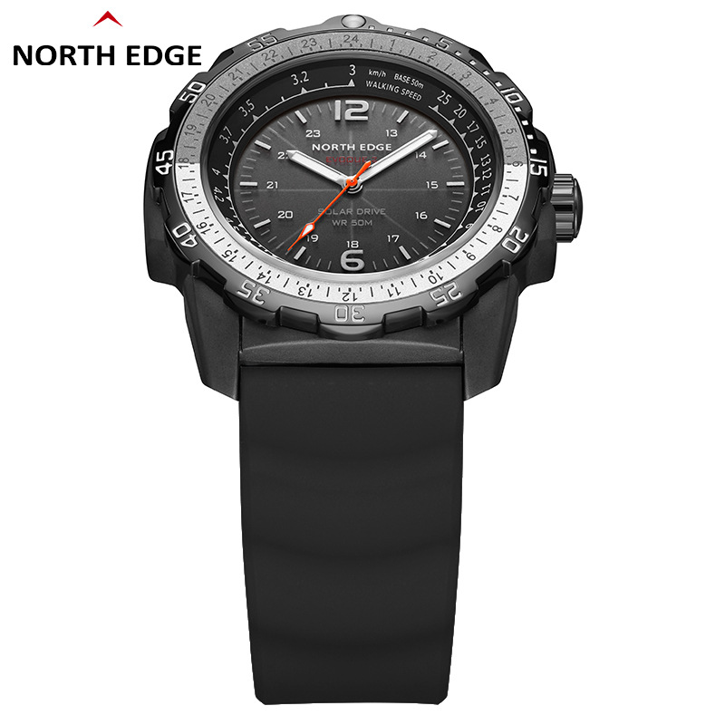 Outdoor sports waterproof solar charging watch, light-powered luminous long-lasting swimming men's watch with speed measurement Application Scenario