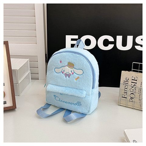 Japanese-style cute embroidered Kuromi Melody plush student backpack, large-capacity backpack for girls, children's schoolbag details Picture