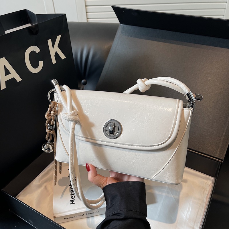 This is a new, stylish and versatile single-shoulder crossbody bag for women in 2025, featuring a light luxury texture and lock buckle. It is a high-end commuting bag full figure