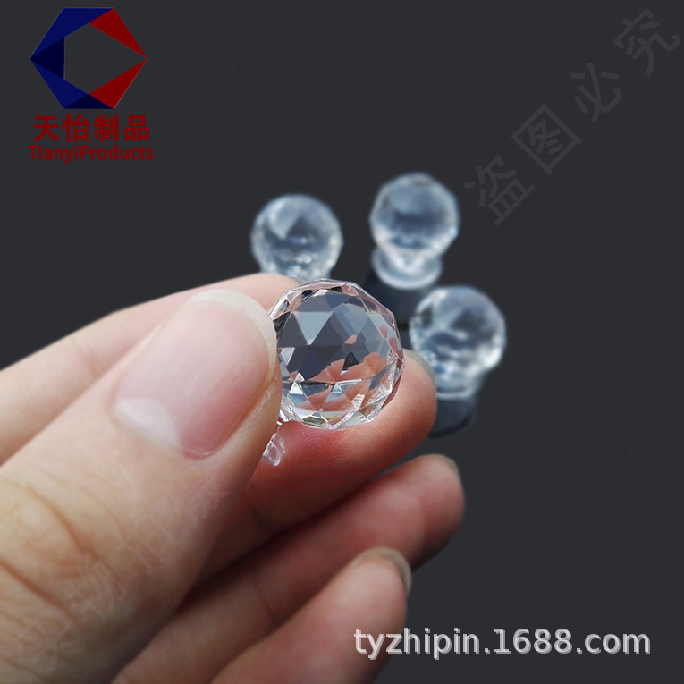 Acrylic transparent handle spherical drill cosmetic box drawer cabinet handle organic glass spherical handle factory Specification drawing