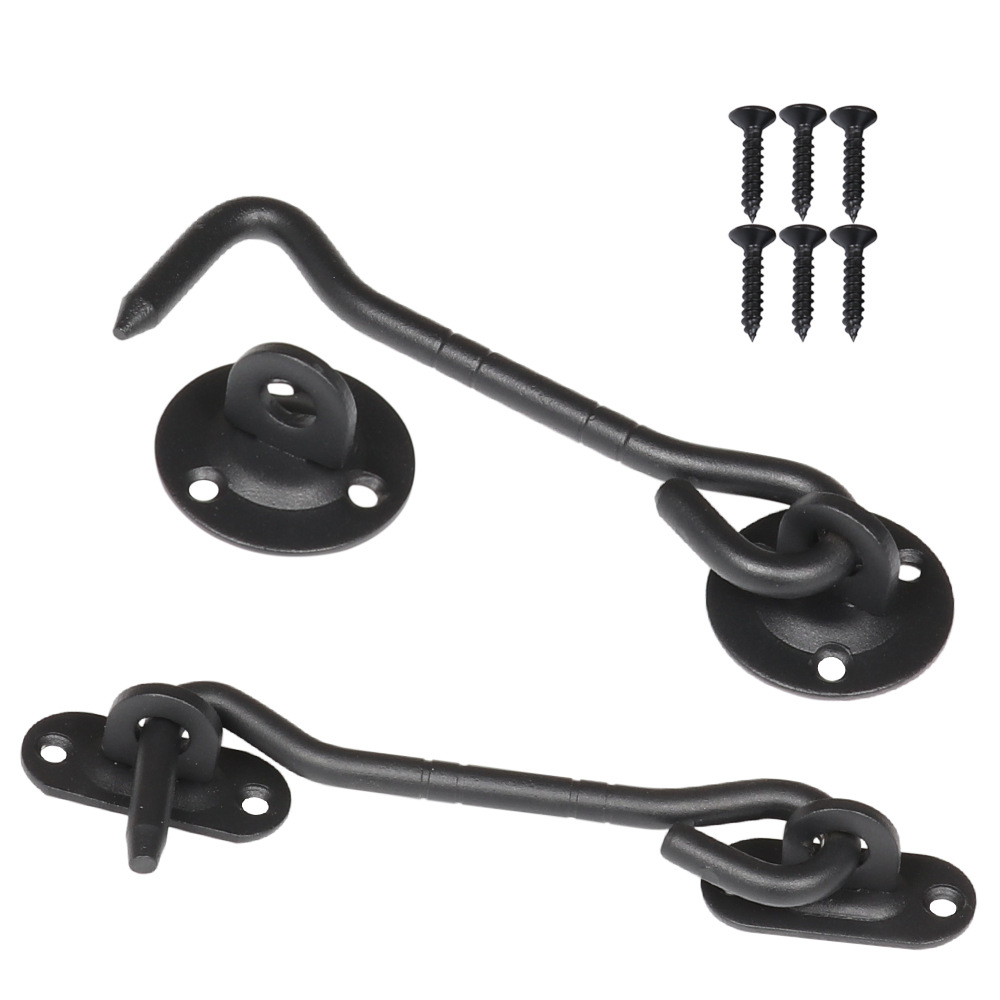 Factory direct supply of stainless steel matte black wind hooks, window wind hooks, lock hooks, barn door locks, and stainless steel window hooks Item Picture