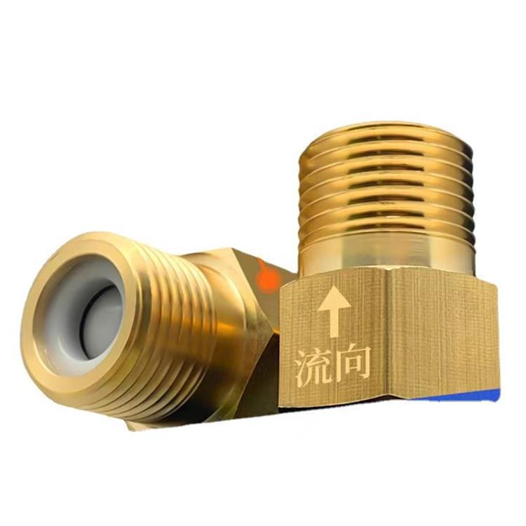 One-way check valve, 4-point internal thread flow external thread, bathroom toilet check valve, backflow prevention valve, pure copper Item Picture