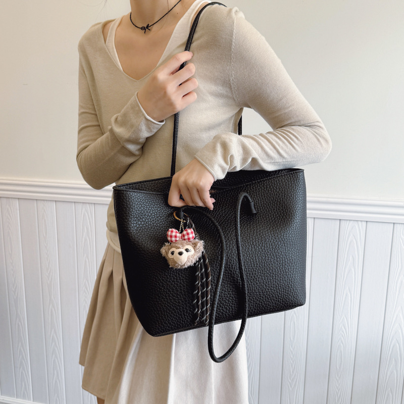 Cross-border high-end tote bag for women, large capacity 2025 new spring, simple and versatile commuting bag, fashionable single-shoulder bag Specification drawing